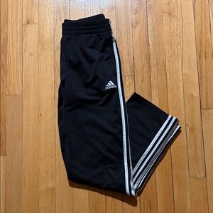 Adidas Kids Black Joggers with White Stripes